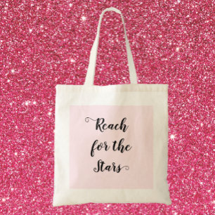 Tote Bag Joli rose Reach pour les étoiles