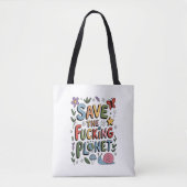 Tote Bag Joli Sauvegarder La Planète Éco-guerrier Environne (Devant)