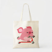 Tote Bag Joli Scooter équitation Cartoon Cochon (Devant)