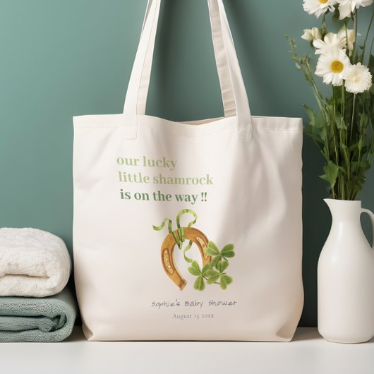 Tote Bag Joli Shamrock  St Patrick's Day Baby shower