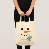 Tote Bag Joli Snowman visage hiver cadeau de Noël (Devant (produit))