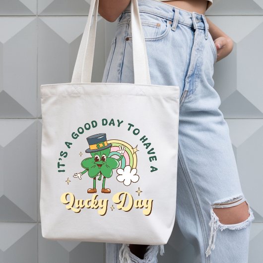 Tote Bag Joli trèfle chanceux rétro Saint-Patrick