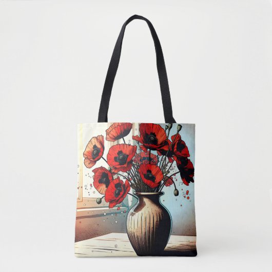 Tote Bag Joli Vase de Red Poppies (Devant)