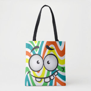 Tote Bag Joli visage drôle souriant coloré motif tendance