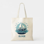 Tote Bag Joli Voilier Bleu (Dos)