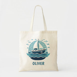 Tote Bag Joli Voilier Bleu