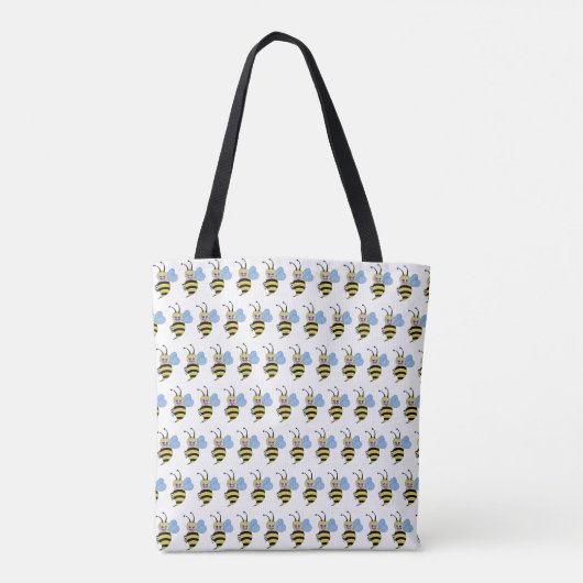 Tote Bag Jolie Abeille Aquarelle Avec Un Bon Sourire (Dos)
