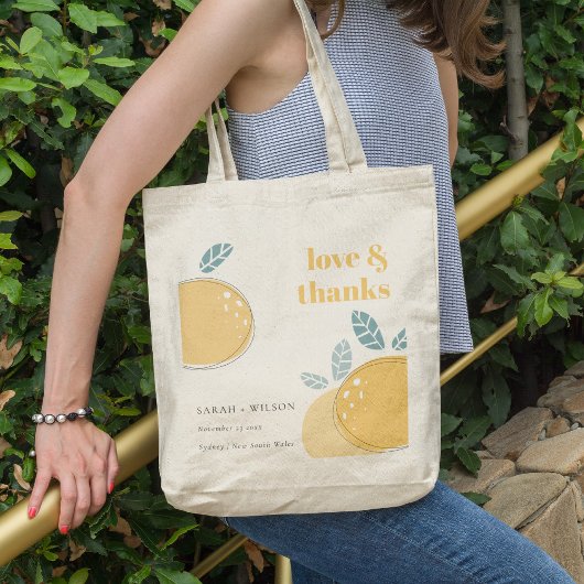 Tote Bag Jolie Abstraite Fruité citron Gras Mariages Merci