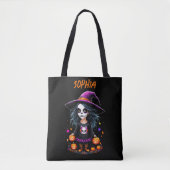 Tote Bag Jolie Adorable Kawaii Halloween sorcière (Devant)