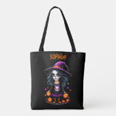 Tote Bag Jolie Adorable Kawaii Halloween sorcière (Dos)