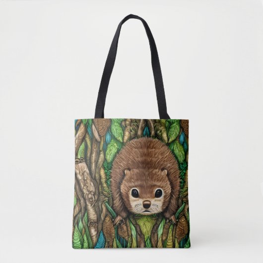 Tote Bag Jolie adorable petit bébé castor (Devant)