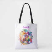Tote Bag Jolie aquarelle Anime Girl et Fox (Devant)