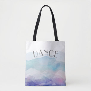 Tote Bag jolie aquarelle danse artistique bleu et violet