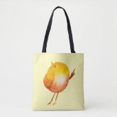 Tote Bag Jolie aquarelle d'oiseau jaune (Devant)