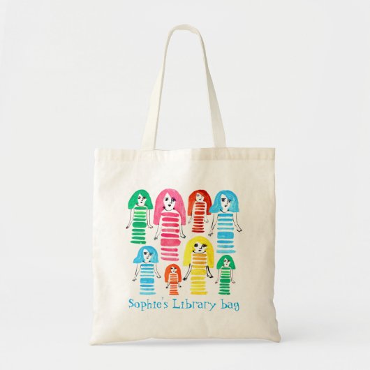 Tote Bag Jolie aquarelle filles fun funky (Devant)