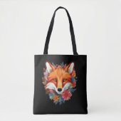 Tote Bag Jolie aquarelle Fleur Fox (Devant)