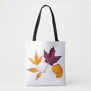 Tote Bag Jolie automne Feuilles Bourgogne, Jaune, Orange Bl