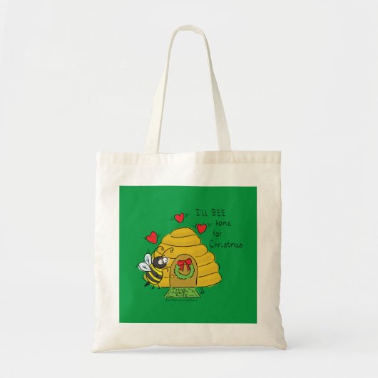 Tote Bag Jolie Bee Christmas Drôle Cartoon de vacances (Devant)