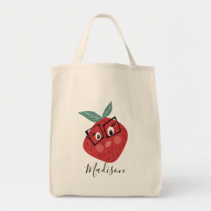 Tote Bag Jolie bibliothèque de dessin animé de fraise dessi