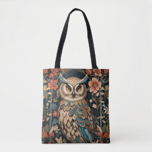 Tote Bag Jolie Chouette Brown William Morris Inspiré Floral
