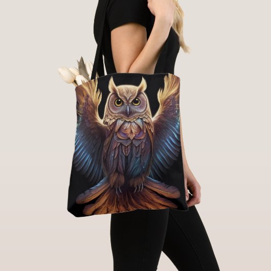 Tote Bag Jolie chouette colorée (De près)