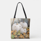 TOTE BAG JOLIE CHUTE BLANCHE CITROUILLES ET FEUILLES D'AUTO (Dos)