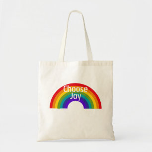 Tote Bag Jolie couleur Choisir Joie Inspirational Rainbow
