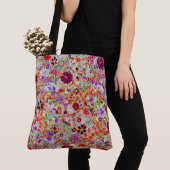 Tote Bag Jolie couleur fleurs collage design (De près)