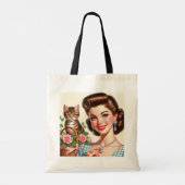 Tote Bag Jolie Dame au Chat (Dos)