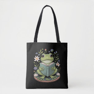 Tote Bag Jolie esthétique de grenouille florale Cottagecore