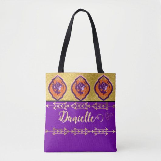 Tote Bag Jolie Fairy Purple et Gold Custom (Devant)