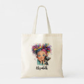 Tote Bag Jolie Fille avec Chiot (Dos)