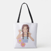 Tote Bag Jolie fille esthétique | Illustration du maquillag (Dos)
