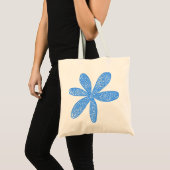 Tote Bag Jolie Fleur - Bébé Bleu (Devant (produit))