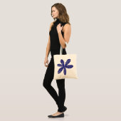 Tote Bag Jolie Fleur - Bleu Profond Marine (Devant (modèle))