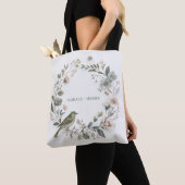 Tote Bag jolie fleur et petit oiseau (De près)