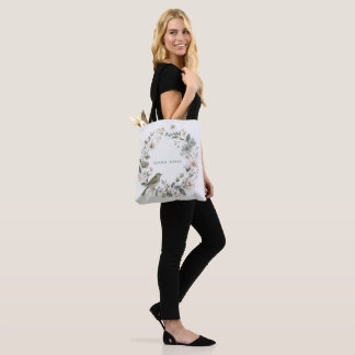 Tote Bag jolie fleur et petit oiseau