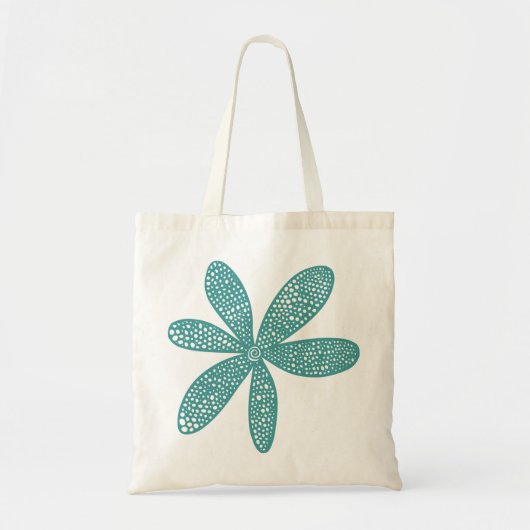 Tote Bag Jolie Fleur - Vert Océan (Devant)