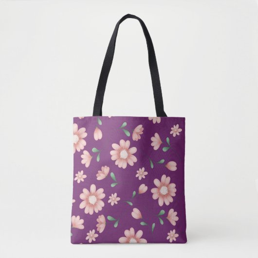 TOTE BAG JOLIE FLEURS ROSES (Devant)