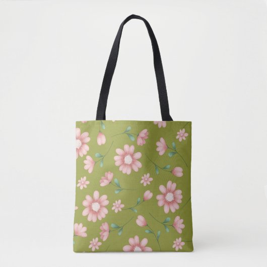 TOTE BAG JOLIE FLEURS ROSES (Devant)