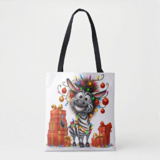 Tote Bag Jolie hippo et Zebra Christmas Fourre-tout
