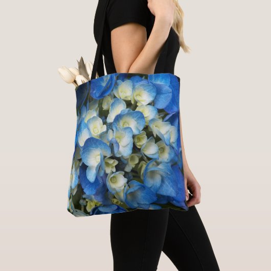 Tote Bag Jolie Hydrangea Bleu Floral (De près)