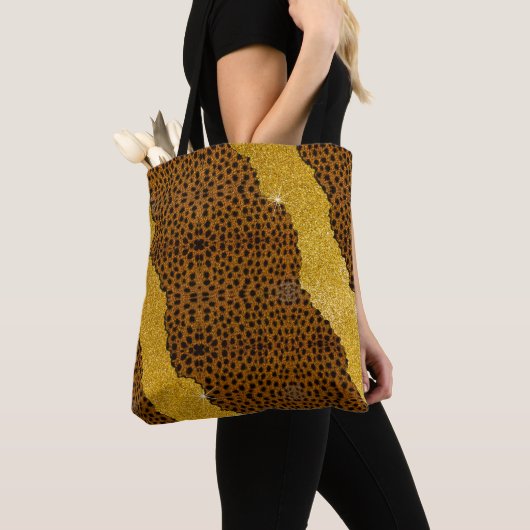 Tote Bag Jolie impression d'animal en cuir de guépard avec (De près)