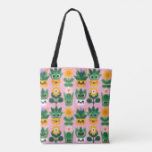 Tote Bag Jolie impression de plante en pot personnalisable (Dos)