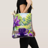 Tote Bag Jolie Lilacs et café violets (De près)