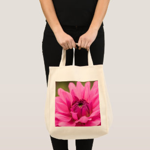 Tote Bag Jolie macro fleur rose de dahlia