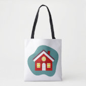 Tote Bag Jolie maison rouge (Devant)