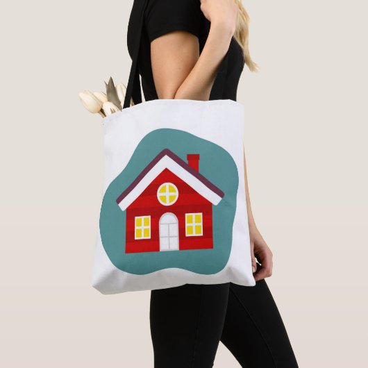 Tote Bag Jolie maison rouge (De près)