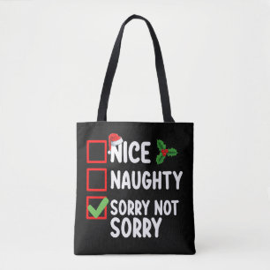 Tote Bag Jolie Méchant Désolé Pas Liste De Noël Vacances