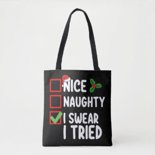 Tote Bag Jolie méchante je jure que j'ai essayé liste de No